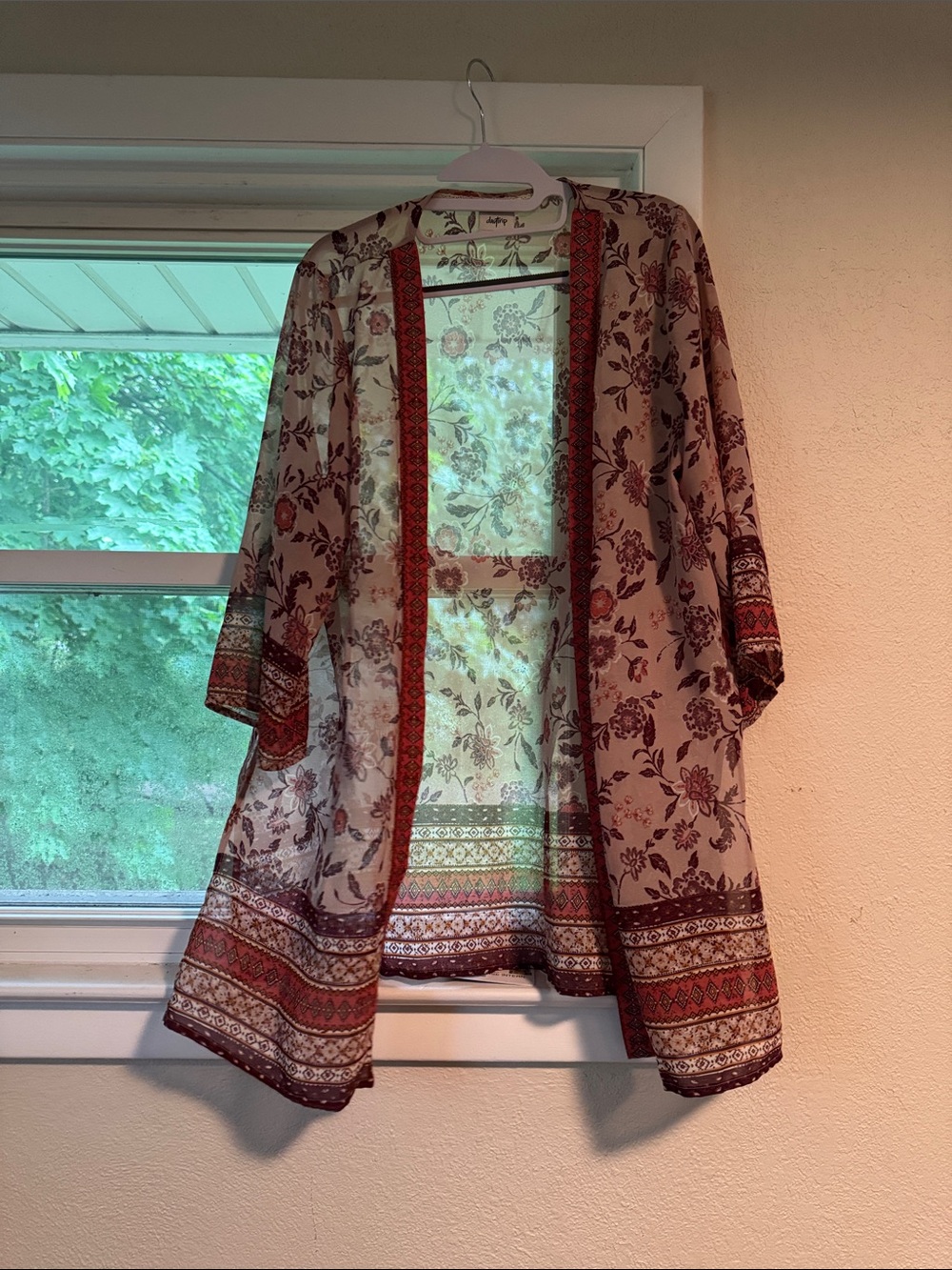 Buckle, Daytrip Floral Kimono in Cream and Rust